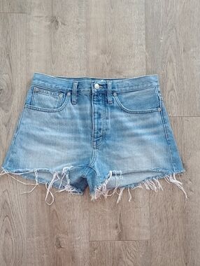 Madewell Light Blue Frayed Hem Denim Shorts